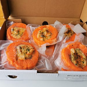 Roulade de truite au homard, crevettes, et pétoncle